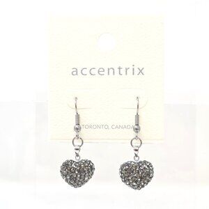 🎁🎅HOLIDAY TREASURES! Petite Black Diamond Swarovski Crystal Heart Earring
